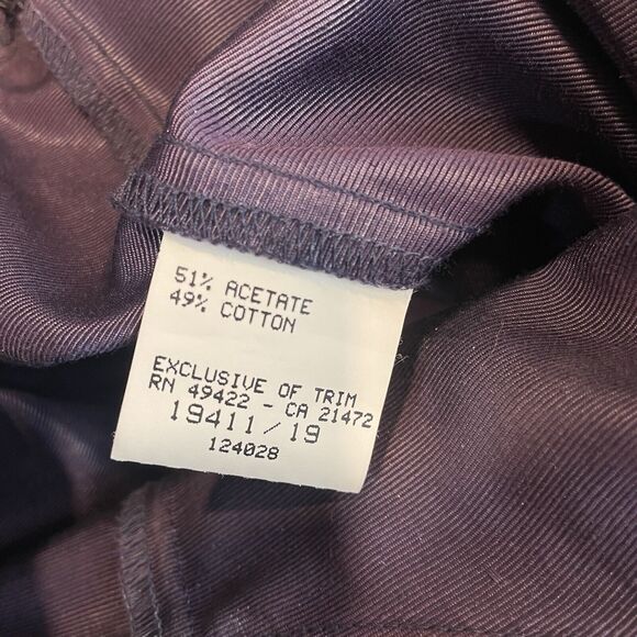 VTG 80s 90s Scott McClintock 2 Piece Skirt Suit Sz 8 Purple Taffeta Lace Collar - Picture 7 of 15